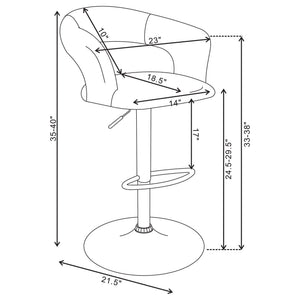 Bar Stool With Seat, 360 Degree Swivel, Height Adjustable Design - Black