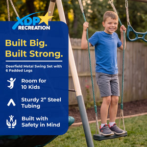 XDP Recreation Deerfield Playground Swing Set, Super Disc, Slide, Glider & Swing