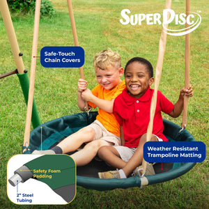 XDP Recreation Deerfield Playground Swing Set, Super Disc, Slide, Glider & Swing