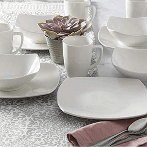 Gibson 102539.16RM Porcelain Zen Buffet 16 Piece Dinnerware Set, White (2 Pack)