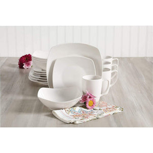 Gibson 102539.16RM Porcelain Zen Buffet 16 Piece Dinnerware Set, White (2 Pack)