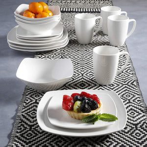 Gibson 102539.16RM Porcelain Zen Buffet 16 Piece Dinnerware Set, White (2 Pack)