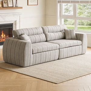 3 Seater, Couch With Throw Pillows For Living Room