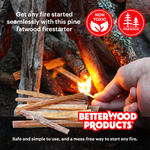 Betterwood Products Natural Hand Split Fatwood 35 Pound Firestarter (2 Pack)