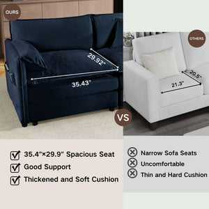 Oversized Chair With Movable Ottoman, Soft Upholstered Lounge Chair