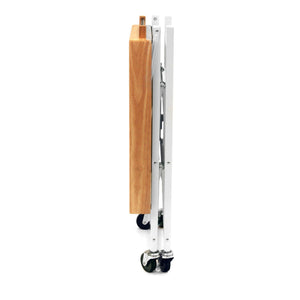 Origami RBT Fully Stainless Steel Foldable Kitchen Cart with 4 Wheels, White