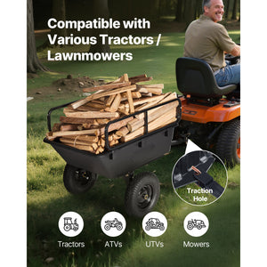 Dump Trailer 500 lbs 10 Cu. Ft Tow Behind Plastic Garden ATV Trailer Cart