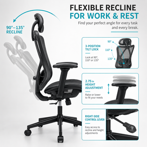 Ergonomic Office Chair with Adjustable Lumbar Support