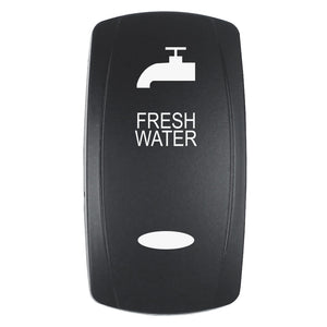 Pacer Actuator - 'FRESH WATER' f/V Series Contura Switches - Black - Laser Etched (Top/Bottom Light) - TRAPSKI