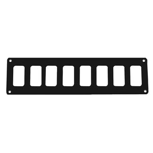 Pacer Switch Panel - 8 Switch  1 Row - 12.5" x 2.75" - Black Powder Coated Aluminum
