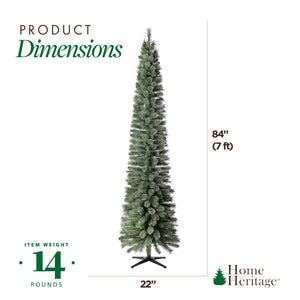 Home Heritage Stanley 7' Pre-Lit Artificial Christmas Tree, Pine Cones & Berries