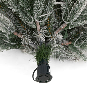 Home Heritage Anson 7' Flocked Slim 350 Clear Prelit Artificial Christmas Tree - TRAPSKI