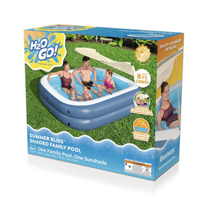 H2OGO! 8 Foot 4 Inch by 70 Inch Summer Bliss Shaded Inflatable Family Pool