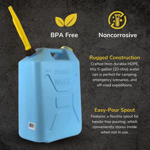 Scepter 5 Gallon Military Style Water Can Container w/ Flexible Reversible Spout - TRAPSKI