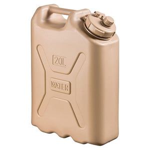 Scepter Lightweight BPA 5 Gallon 20 Liter Portable Water Storage Container, Sand (4 Pack)
