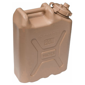 Scepter Lightweight BPA 5 Gallon 20 Liter Portable Water Storage Container, Sand (4 Pack)