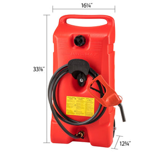 Scepter Flo N' Go Duramax 14 Gal Gas Fuel Tank Container & Pump, Red