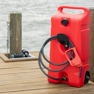 Scepter Flo N' Go Duramax 14 Gal Gas Fuel Tank Container & Pump, Red