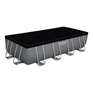 Bestway Power Steel 18' x 9' x 48” Metal Frame Outdoor Above Ground Pool, Gray