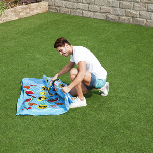 Bestway 8' x 20" Above Ground Kids Round Swimming Pool with Shaded Canopy, Fruit