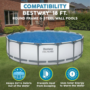 Bestway Flowclear 18' Round Solar Pool Cover for Above Ground Pools (Cover Only)