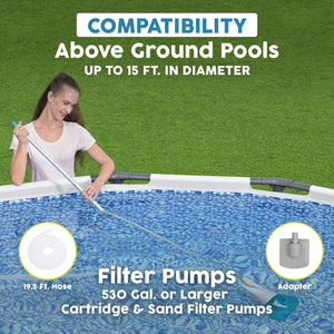 Bestway Flowclear AquaCrawl 88 Inch Pool Vacuum for 15 Feet Above Ground Pools