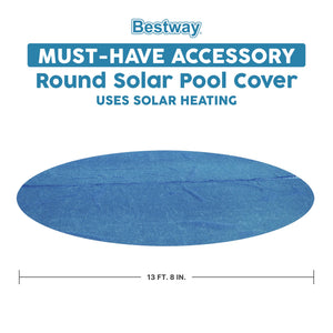 Bestway Flowclear 14 Feet Round Above Ground Pool Solar Pool Cover Only, Blue