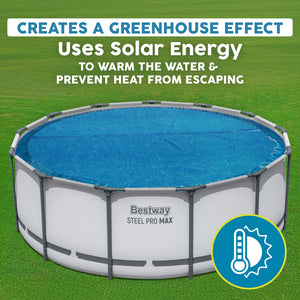 Bestway Flowclear 14 Feet Round Above Ground Pool Solar Pool Cover Only, Blue