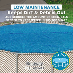 Bestway Flowclear 14 Feet Round Above Ground Pool Solar Pool Cover Only, Blue