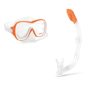 Intex Wave Rider Hypoallergenic Latex Free Mask & Easy Flow Snorkel Swim Set - TRAPSKI