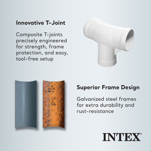 Intex 10'x30" Prism Metal Frame Round Outdoor Above Ground Swimming Pool, No Pump