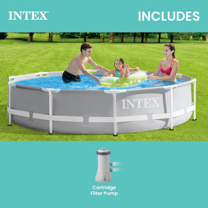 Intex 10 Foot x 30 Inches Pool w/ 10-Foot Round Above Ground Pool Cover