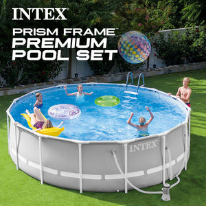 Intex 26711EH 12' x 30" Metal Frame Above Ground Swimming Pool w/ Pump & Canopy