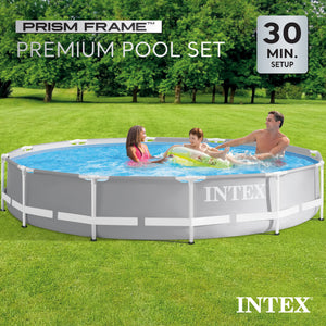 Intex 26711EH 12 foot x 30 inch Prism Frame Above Ground Swimming Pool with Pump