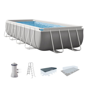 Intex 16' x 8' x 42" Prism Frame Rectangular Above Ground Swimming Pool Set