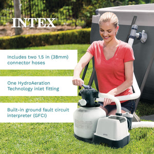 Intex 26651EG 3,000 GPH Above Ground Pool Sand Filter Pump with Automatic Timer