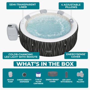 Bestway SaluSpa Hollywood EnergySense Luxe AirJet Inflatable Hot Tub, Black