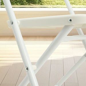 Folding Chairs, Stackable & Waterproof (Set of 4) - White