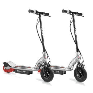 Razor E125 Kids Ride On 24V Motorized Electric Powered Scooters, Black (2 Pack)