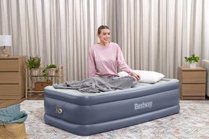 Bestway Tritech Air Mattress Inflatable Twin-Sized Bed with Built-In AC Pump