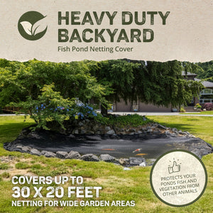 DeWitt Deluxe PN30-2030 30 x 20 Ft Heavy Duty Backyard Fish Pond Netting Cover