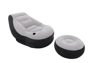 Intex Inflatable Ultra Lounge Chair With Cup Holder And Ottoman Set (3 Pack) - TRAPSKI