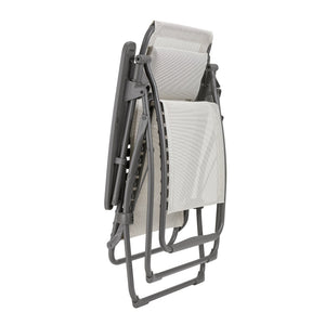 Lafuma Futura Zero Gravity Outdoor Steel Framed Lawn Recliner Chair, Seigle Grey