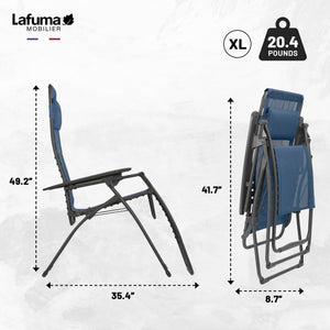 Lafuma Futura XL Zero Gravity Lawn Steel Framed Recliner Chair, Ocean (2 Pack)