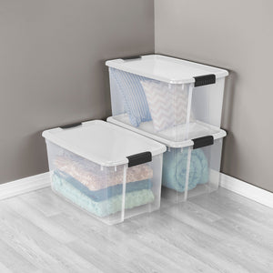 Sterilite 116 Qt Clear Storage Tote, 4 Pack, & 70 Qt Clear Storage Tote, 4 Pack