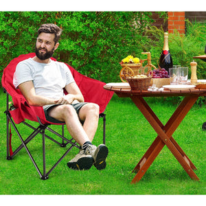 Oversized Folding Camping Moon Chair with Cup Holder