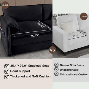 Oversized Chair With Movable Ottoman, Soft Upholstered Lounge Chair