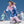 1080 Women's Ski & Snowboard Pant - Pastel Pink, White & Blue