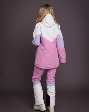 1080 Women's Ski & Snowboard Pant - Pastel Pink, White & Pastel Purple