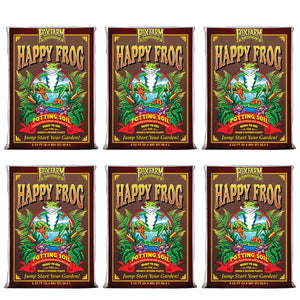 FoxFarm FX14047 Happy Frog pH Adjusted Garden Potting Soil Bag, 2 Cu Ft (6 Pack)